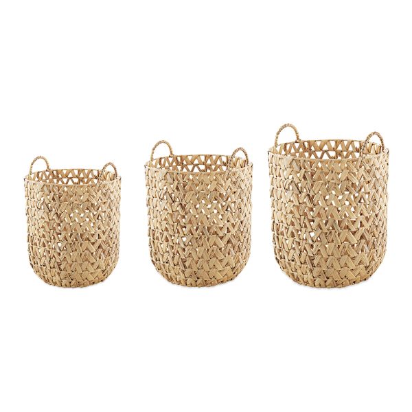 Kit Cestos Em Fibra Natural - 3 Pcs