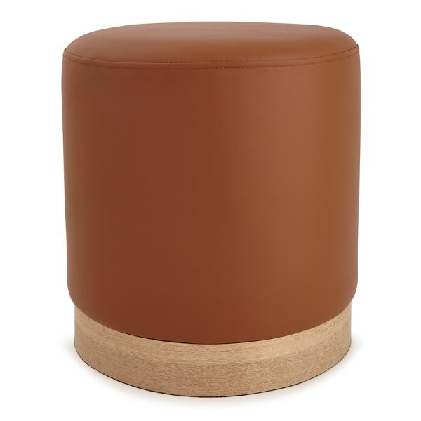 Pufe Em Madeira E Pu